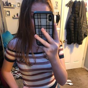 American eagle off the shoulder crop top